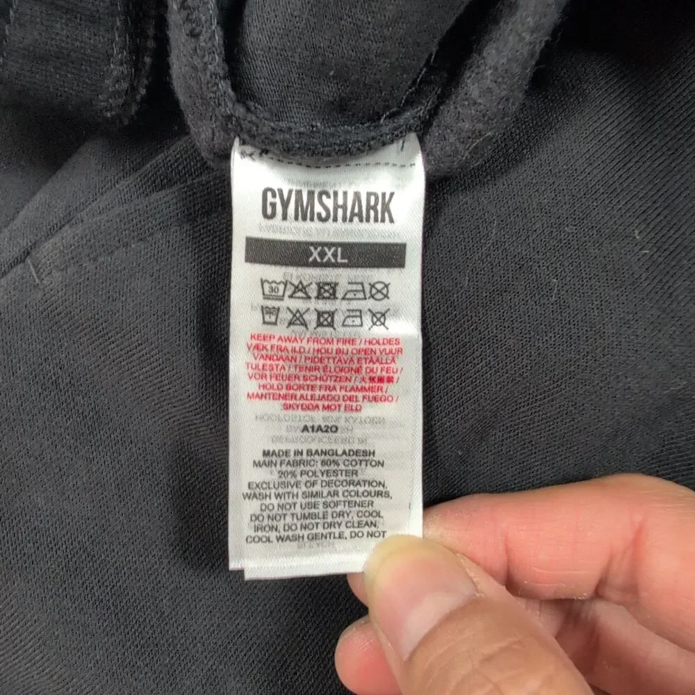 Gymshark Crest Shorts Men’s XXL Black Logo Soft Pockets 6” Inseam Fleece Sweat